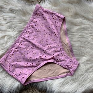 J.Crew High Waisted Laser-cut Eyelet Bikini Bottom